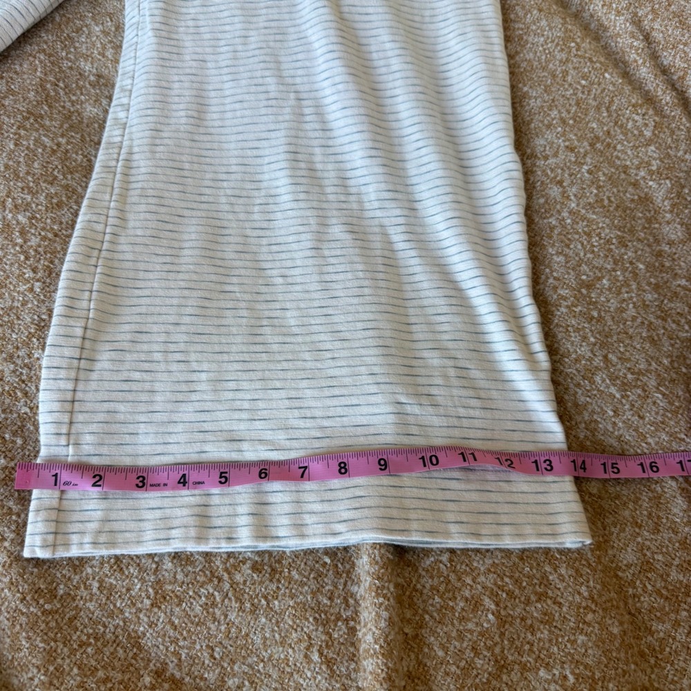 Haven Well Within Womens Large Striped Wide Leg Crop Pants Cream Navy Lounge - Picture 9 of 9
